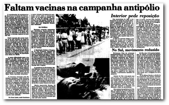 Ações desenvolvidas em combate à Poliomelite