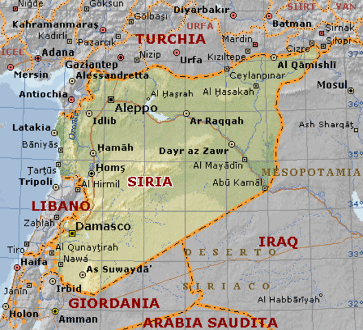 La Siria compare per la prima volta in una cartina