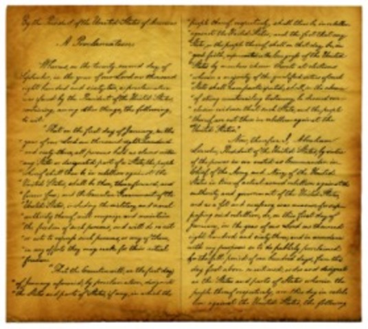 Emancipation Proclamation Effective