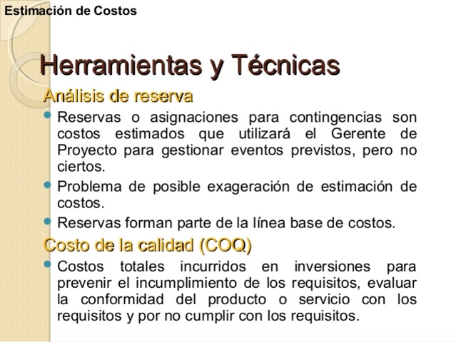 costos y presupuesto