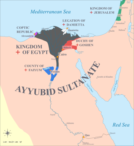 Amalric attacks Egypt with Pisan fleet
