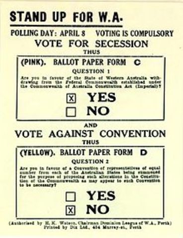 A referendum is held throughout Australia to decide about the constitution