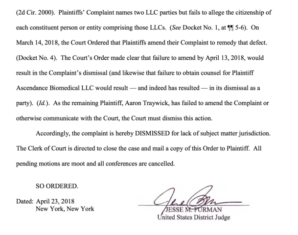 Lawsuit against Josiah Zayner & Gizmodo Dismissed