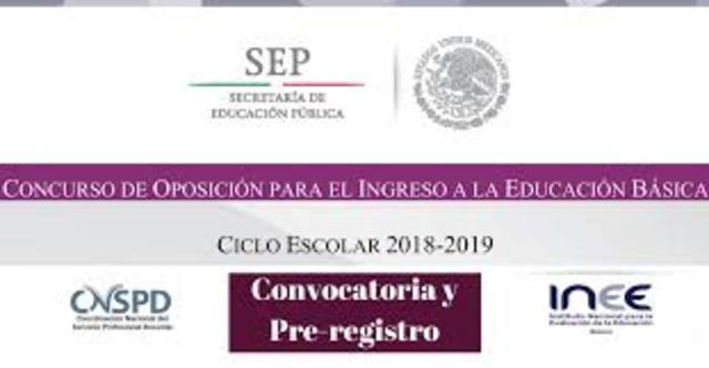 Aplicación del concurso para la educación básica.