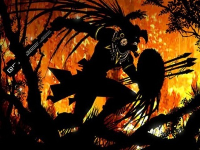 Quema de la Ciudad de Santiago por Pedro de Alvarado