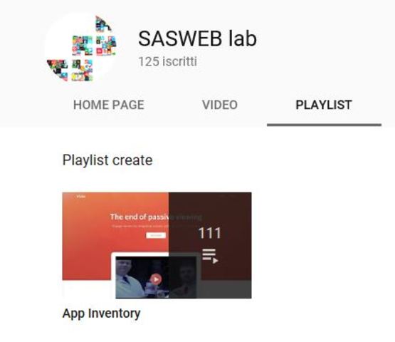 Predisposizione playlist "AppInventory"