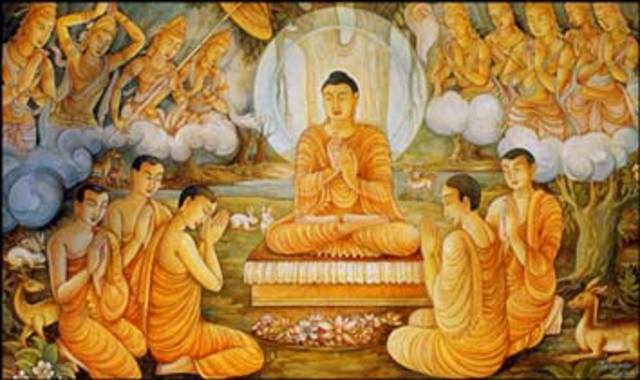 Siddhartha preaches "the first sermon"