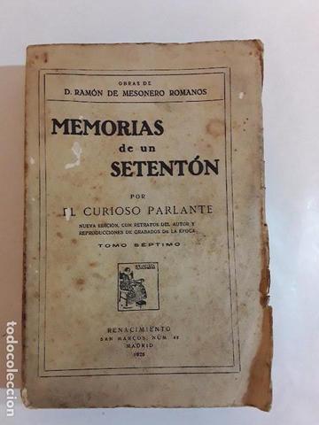 Publicación de Memorias de un setentón natural y vecino de Madrid
