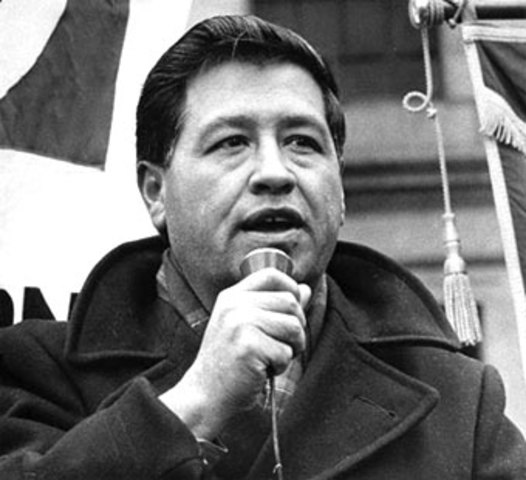 Cesar Chavez funds the National Farm Workers