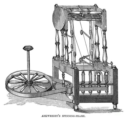 Arkwright invents the spinning frame