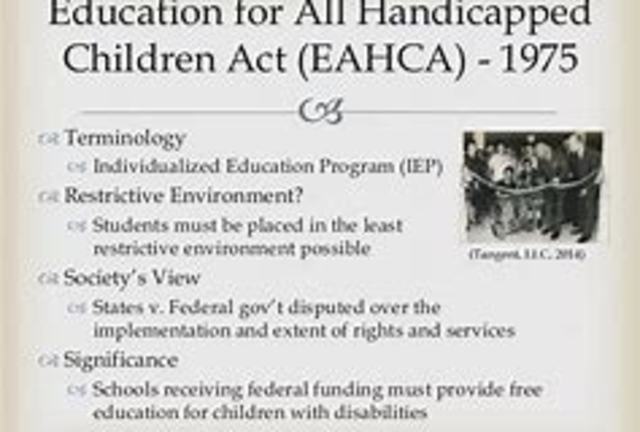 The Education for all Handicapped children Act of 1975