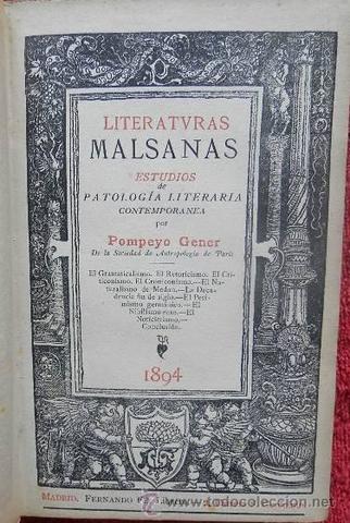 Se publica "Literaturas malsanas" de Gener