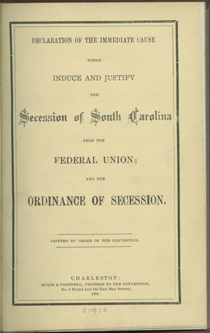 South Carolina Proclamation Issued