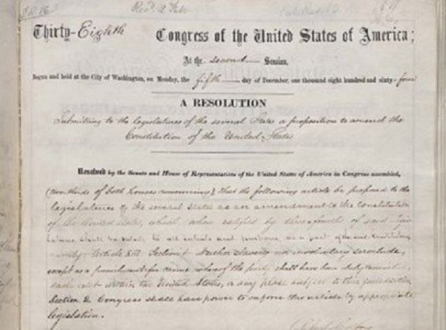 13th Amendment Ratified