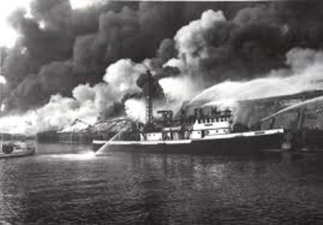 A fire in the Philadelphia ship-yard