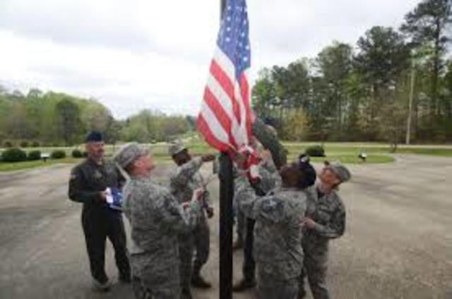 U.S. Flag Comes Down