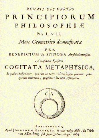 Spinoza publishes "The principles of Descartes' philosophy" and moves to Voorburg