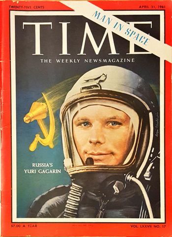 En 1961 Yuri Gagarin será el primer humano en llegar al espacio.