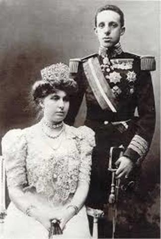 Boda de Victoria Eugenia con Alfonso XIII.