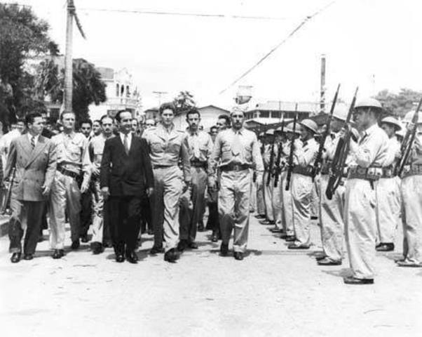Se inicia la guerra, José Figueres se levanta en armas con el ejército de Liberación Nacional, en San Cristóbal. En los días siguientes el ejército revolucionista logra tomar San Isidro, Santa María de Dota, San Ramón, San Marcos de Tarrazú, Limón y Moín