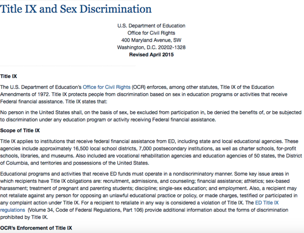Passage of Title IX