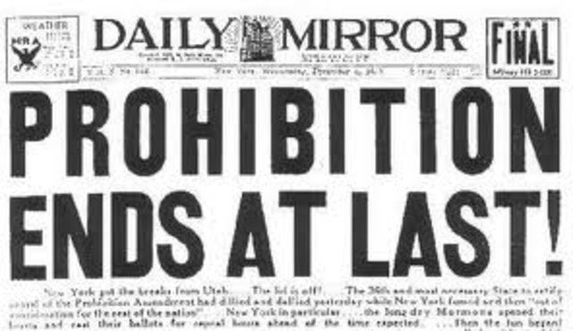 Prohibition ends