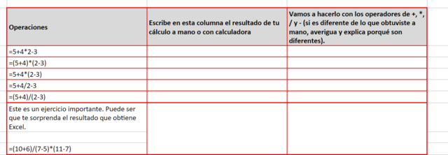 Operaciones básicas.