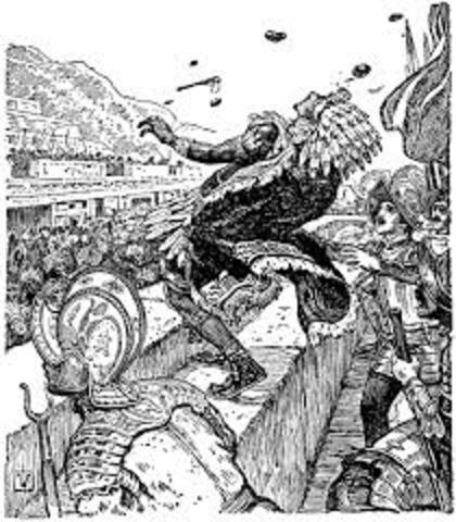 Stoning and capture of Moctezuma