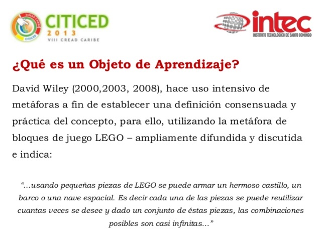 David Willey, Objeto de aprendizaje