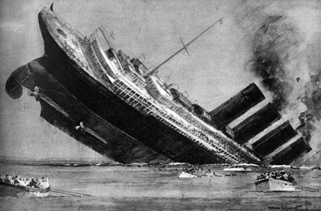 Lusitania is sunk