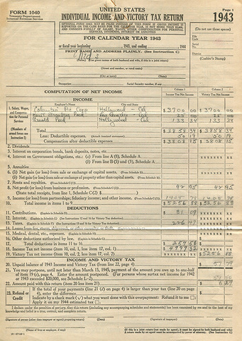 Warren files first income tax return