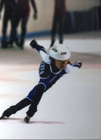 Came 1st in speed skating competition