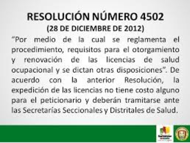 28 Diciembre de 2012, Resolucion No. 4502