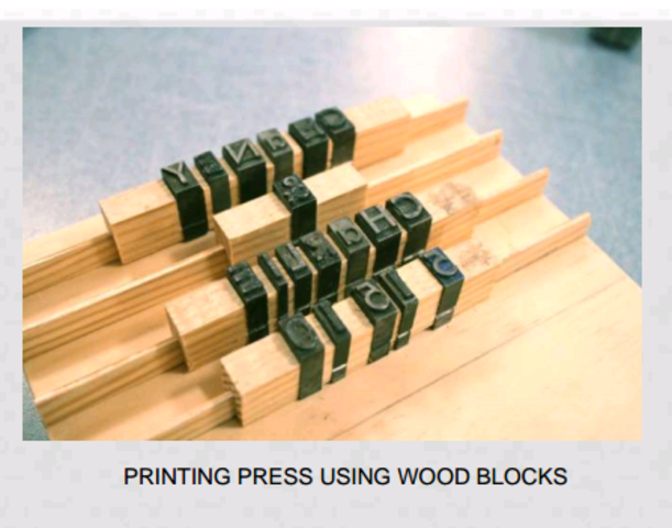 PRINTING PRESS USING WOOD BLOCKS