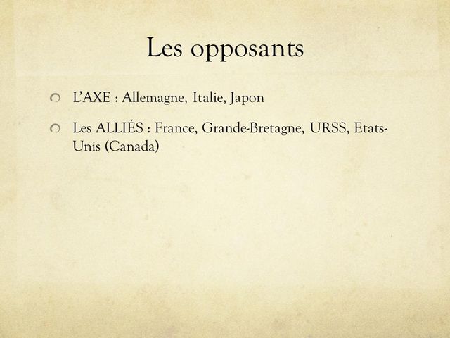 opposants de la seconde guerre mondiale