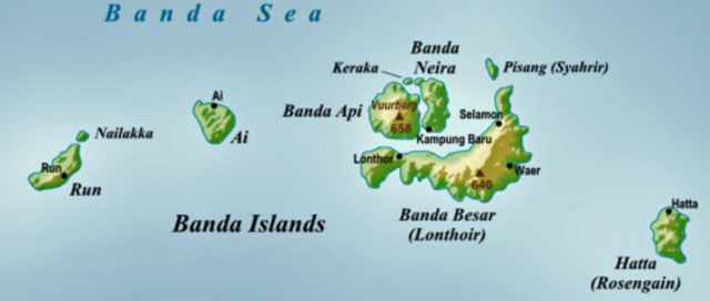 Strafexpeditie van J.P. Coen op de Banda eilanden.