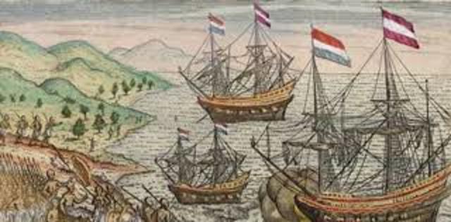 Cornelis de Houtman bereikt als eerste Nederlander indie