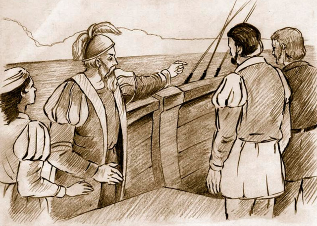 Pizarro descubre la Península de Santa Elena y desembarca en Ballenita.