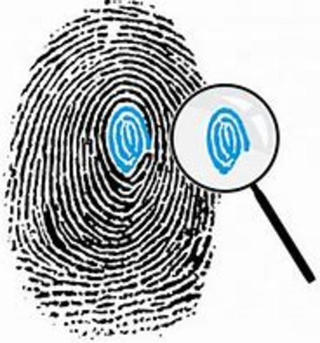 first computer data base of fingerprints was developed