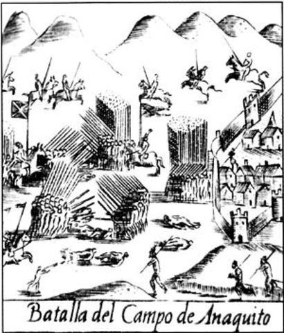 Gonzalo Pizarro vence en la Batalla de Iñaquito al Virrey Núñez de Vela.