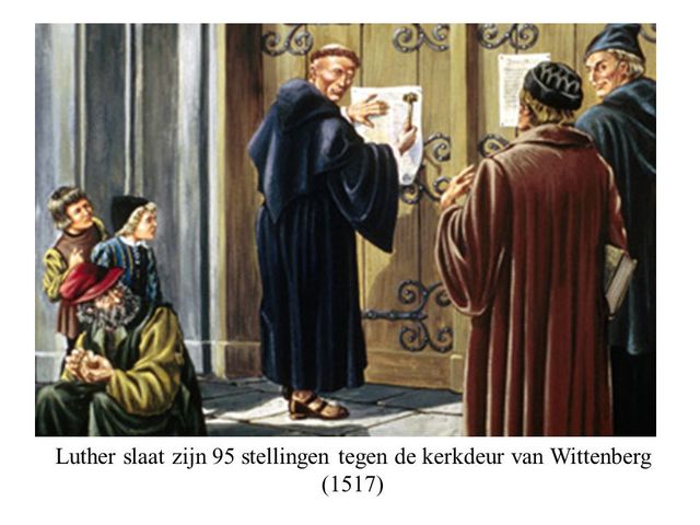 Luther bekritiseerd de aflatenhandel en de heiligenverering en andere soorten bijgeloof van de katholieke kerk.