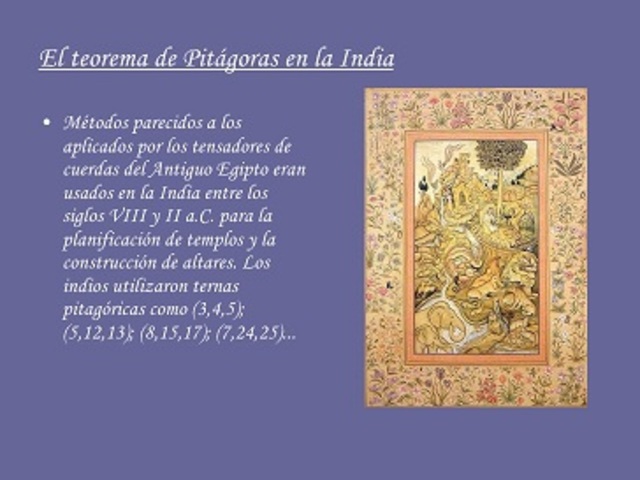 El Teorema de Pitágoras en la India