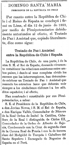 Tratado Chile-España de 1883