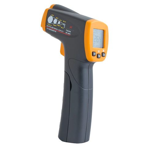 Aparición del termómetro digital infrarrojo a distancia, sin necesidad de hacer contacto con el objeto a medir.