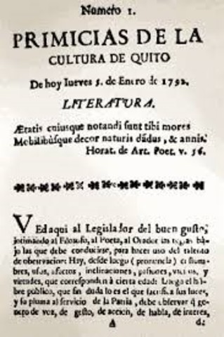 Posesionamiento del Capitán Luis Antonio Muñoz de Guzmán en la presidencia de la Real Audiencia de Quito.