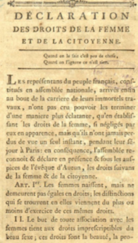Declaración de los Derechos de la Mujer y la Ciudadana