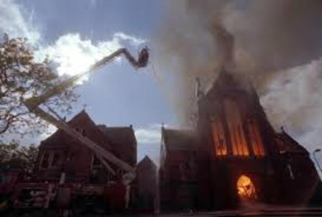 St. Mary’s Cathedral in Sydney was destroyed by fire