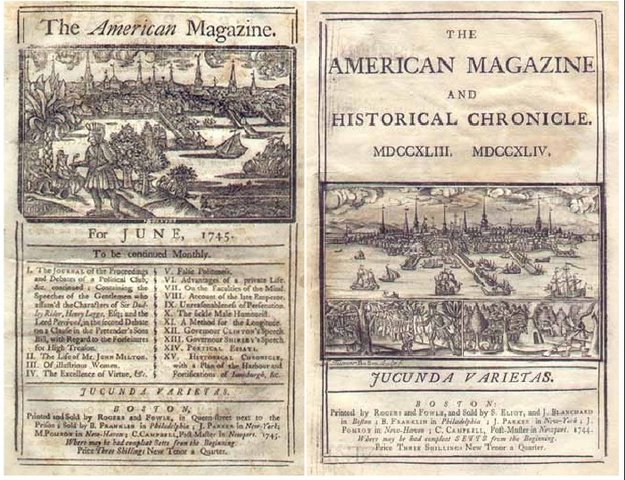 Andrew Bradford prints American Magazine