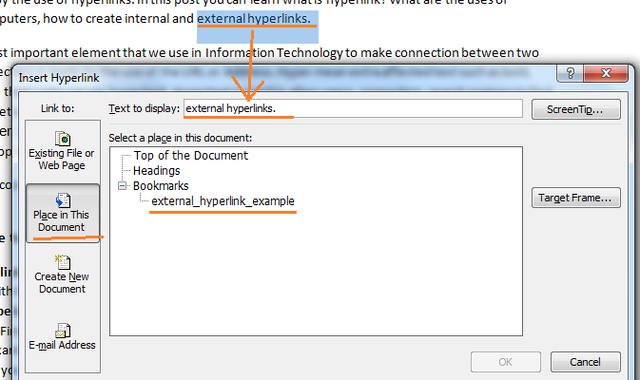 Hypertext links to Web
