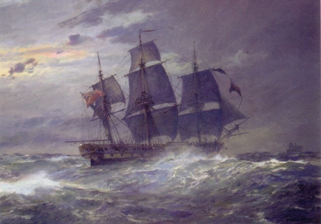 England begins construction of double-deck warships.